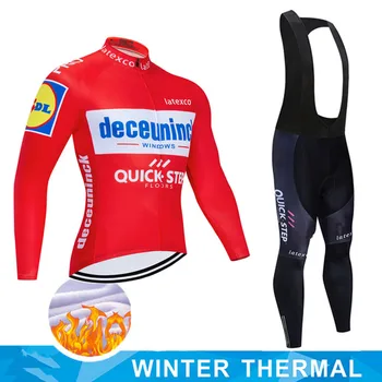 Ziema ir 2021. Riteņbraukšana Apģērbu ar garām Piedurknēm Jersey Mens Pro Komandas Silts Komplekts MTB Drēbes Siltuma Vilnas Ropa Ciclismo Uniforme Bikses