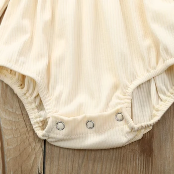 Ziemas Baby Girl Romper Gudrs Jauki Jaundzimušo Silts Apģērbs Vienkrāsainu Kokvilnas Trikotāžas Romper Jumpsuit Apģērbs