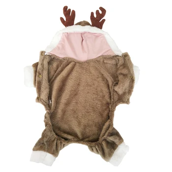 Ziemas Flaneļa Halloween, Ziemassvētku Kucēnu Kapuci Suns Mētelis Saglabāt Siltu Kostīmu Pet Cute Karikatūra Ziemeļbriežu Cosplay Soft Elk