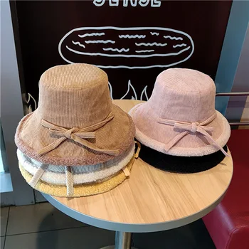 Ziemas, rudens velveta bowknot kausa cepure vilna bieza saglabāt siltu dāma modes regulējams iela valkāt cepuri apģērbu pielaikošanas klp