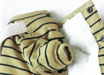 Ziemas Siltā Svītrains Dizains, Suņu Apģērbs Chihuahua Suņu Tērpi Mazajiem Suņiem Kokvilnas Apģērbs Suns Mētelis, Jaka Mājdzīvnieku Apģērbu Suņiem