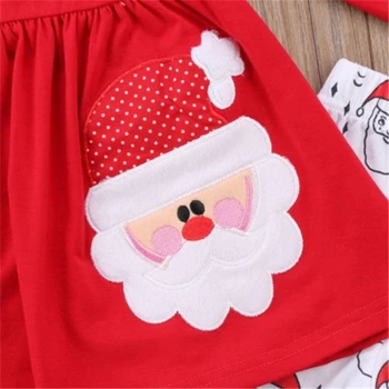 Ziemassvētki Bērniem, Baby Toddler Meitene Ziemassvētku Kostīms Meitenēm Santa klaus Drēbes Tutu Kleitu Bikses garās Zeķes 3Pcs Apģērbu Komplekti