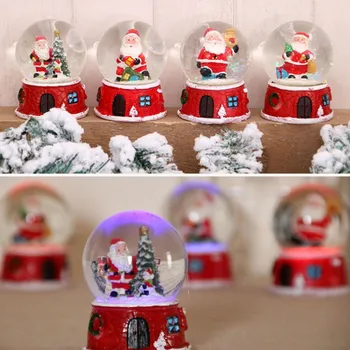 Ziemassvētki Sveķu Mūzikas Sniega Stikla Santa Claus Kristāla Bumbu, Bērnu Sniega Bumba Kristāla Music Box, Ziemassvētku Un Jaunā Gada Dāvanas