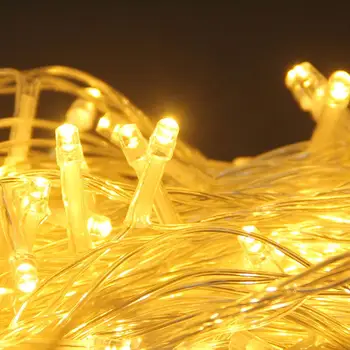 Ziemassvētki Āra ziemassvētku apgaismojums led pasaku string gaismas 10M 30M 20M 50M100M Luces Decoracion vainags Kāzu svētku gaismas ES Lampas