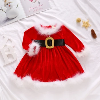 Ziemassvētku Bērnu Santa Claus Cosplay Kostīmu Bērnu Zēniem Ar Garām Piedurknēm Apģērbs Baby Toddler Meitenes Saģērbt Cute Bērnu Ziemas Bērnu Kleita