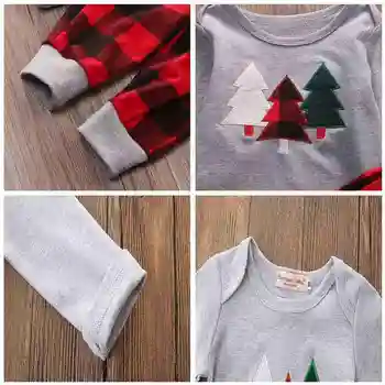 Ziemassvētku Drēbes, kas noteikts Bērniem Ziemā Silts Augstas Kvalitātes Garas Bikses Kopumu, Izšūta Kokvilna Sleeve Apģērbu G3N1
