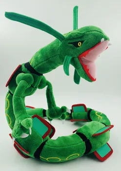 Ziemassvētku Dāvanu 80cm Zaļš Rayquaza Pūķis Plīša Rotaļlietas Lelles Mīkstas mīkstās Plīša Rotaļlieta Dāvana Bērniem