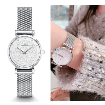 Ziemassvētku dāvanu jauna luksus meitene kristāla 3D skalu 32MM visu tērauds, kvarca ūdensizturīgs skatīties silver dress gadījuma dizaineru pulksteņi