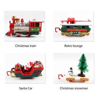 Ziemassvētku Elektrisko Dzelzceļu, Auto, Vilcienu, Rotaļlietas, Bērnu Elektriskās Rotaļlietas Dzelzceļa Vilcienu Uzstādīt Sacīkšu Ceļu Transporta Ēkā Divi stili,
