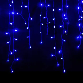 Ziemassvētku gaismas, āra apdare, 4 metru krituma 0.3-0.5 m led aizkaru lāsteku string gaismas jauno gadu kāzu vainags gaismas
