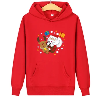 Ziemassvētku Hoody Santa Claus Drukāt Anime Hoodies Vīriešu Un Sieviešu Krekls Melnā, Pelēkā Vārna Ziemassvētku Rudens Topi Streetwear