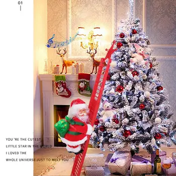 Ziemassvētku Rotājums Mājās Dekori Elektriskie Santa Claus Kāpt Kāpnes Jaunais Gads Ir 2021. Dāvanu Kid Mūzika Lelle Halloween Dekorēšanai