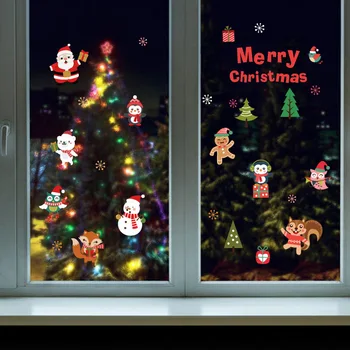 Ziemassvētku Sienas Uzlīmes, Dzīvojamā Istaba Ziemassvētki Santa Claus, Sniegavīrs Elk Sienas Uzlīmes Logu Dekori Interjera Dizains