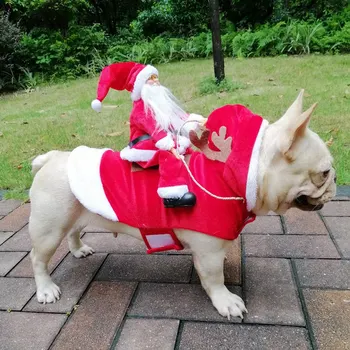 Ziemassvētku Suņi Santa Cosplay Apģērbs Par Ziemassvētku Karnevāls Pet Kostīmi Apģērbi Puse Mērci Apģērbu Pet Ziemassvētku Kostīms