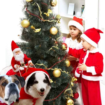 Ziemassvētku Suņi Santa Cosplay Apģērbs Par Ziemassvētku Karnevāls Pet Kostīmi Apģērbi Puse Mērci Apģērbu Pet Ziemassvētku Kostīms