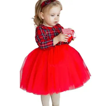Ziemassvētku Toddler Bērniem, Baby Meiteņu Drēbes Pleds Voile Tutu Kleita Gadījuma Liels Bowknot Garām Piedurknēm Dressess