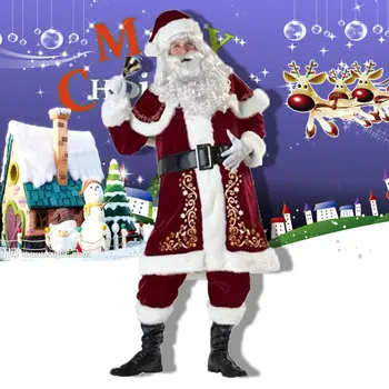 Ziemassvētku Tērpi Pieaugušajiem Vīriešiem Un Sievietēm Stilu Santa Klauss, Ziemassvētku Kleitas Ziemassvētku Pāris Kostīmi Kostīms, Uzvalks Pieaugušajiem