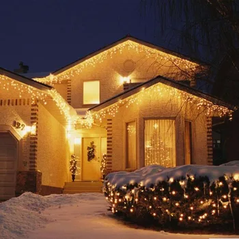 Ziemassvētku Vainags LED Aizkaru Lāsteku String Gaismas 4.5 m 100 Led Iekštelpu Drop Party Dārza Iela Āra Dekoratīvie Pasaku Gaismas