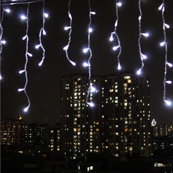 Ziemassvētku Vainags LED Aizkaru Lāsteku Stīgu Gaismas 220V 5m 96Leds Iekštelpu Kritums LED Puse Dārza Skatuves Āra Dekoratīvie Light