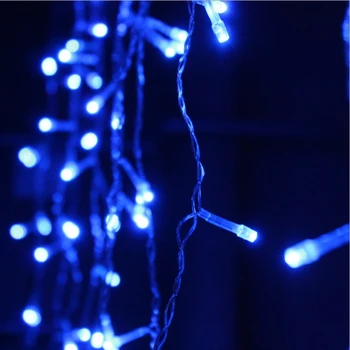 Ziemassvētku Vainags LED Aizkaru Lāsteku Stīgu Gaismas 220V 5m 96Leds Iekštelpu Kritums LED Puse Dārza Skatuves Āra Dekoratīvie Light