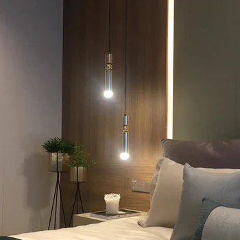 Ziemeļvalstu bārs neliela lustra, radošas personības vienkāršs, moderns misiņa minimālisma stila restorāns guļamistabas gultas lukturi