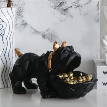 Ziemeļvalstu Laimīgs Suns Ģeometriskā Dzīvnieku skulptūru Ornamentu Rotājumi Kafijas galda trauciņā konfektes Durvju apavu atslēgu glabāšanai priekšmetus, rotas