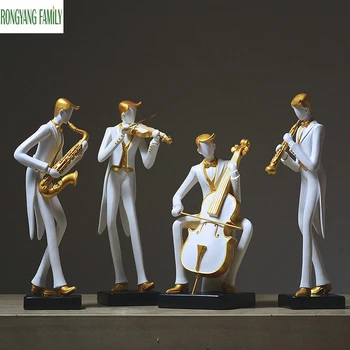 Ziemeļvalstu Mūziķis Skulptūru Radošā Mūzikas Raksturu Statuja Mūzikas Instrumenti Skaitļi Figūriņas Darbvirsmas Dekoru Miniatūras Modeli