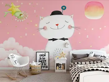 Ziemeļvalstu Pielāgotus Foto tapešu Rullis 3D Kaķis Faktūru Tapetes Bērniem, Guļamistaba, TV Fona Art sienas Sienas
