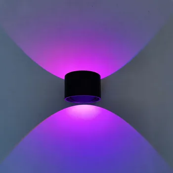Ziemeļvalstu RGB LED Sienas Apgaismojuma WIith Tālvadības pults, Alumīnija AC85-265V Kārtas Kāpņu Lampas Guļamistabas Rūpniecības Apdares Mājās