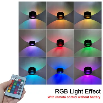 Ziemeļvalstu RGB LED Sienas Apgaismojuma WIith Tālvadības pults, Alumīnija AC85-265V Kārtas Kāpņu Lampas Guļamistabas Rūpniecības Apdares Mājās