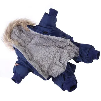 Ziemā Suņu Segas Pet Siltas Drēbes, Polsterētas Jakas Kapuci Četrām Kājām Jumpsuit Bikses Apģērbi XS-4XL Plus Lieluma