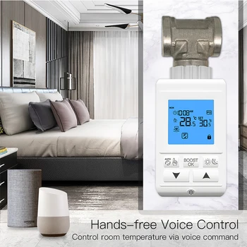 Zigbee Termostats Smart TRV termostatiskajiem Vārsta regulators Sildītāja Temperatūra, Balss Vadība Darbojas ar Alexa, Google Home