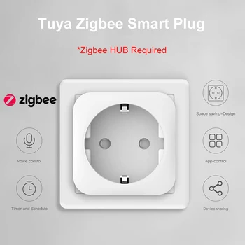 ZigBee Tuya Smart Dzīves Spraudnis-Ligzda, ES 16A 3500W Pilnvaras Pārraudzīt Darbu Ar Alexa, Google Remote Balss Taimeris Smart Home Automaiton