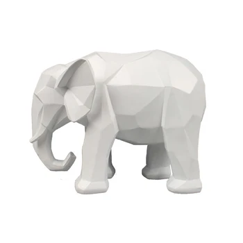 Zilonis Statuja Anotācija Sveķu Rotājumi Melna Balta Ģeometriskā Zilonis Dzīvnieku Skulptūru Amatu Mājas Apdare Modeli Dāvanu