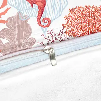 Zirdziņš Gultas Komplekts Okeāna Duvet Cover Set Koraļļu Gultas Veļa Jūras Dzīvi, Mājas Tekstila Apelsīnu SeahorseBed Uzstādīt Microfiber Gultasveļa