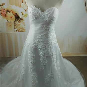 ZJ9137 2020 2021 Plus Lieluma Kāzu Kleita Sirēna Backless vestidos de noiva Sievietēm Mīļotā Balta Mežģīņu Kleitas Bridel
