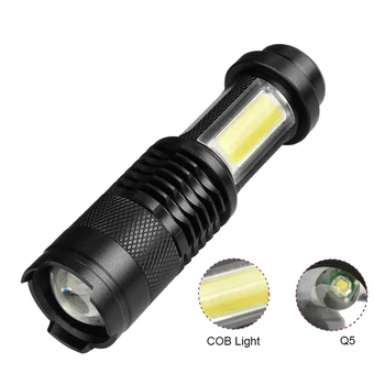 ZK20 Mini Taktiskais Lukturītis LED Keychain policijas Zibspuldzes Režīmā 4 Regulējams Fokuss Zoomable Gaismas COB Darbi Gaismas Lampa Lāpu