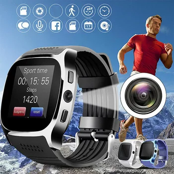 ZK50 T8 Bluetooth Smart Watch Atbalsta SIM Kartes, Kamera touch screen watch Vīriešiem/Women 's Zvanu Ūdensizturīgs Sporta pulksteņi, Android vai iOS