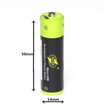 ZNTER 1,5 V AA Uzlādējamas Baterijas 1700mAh USB Uzlādējams Litija Polimēru Baterija, Ātrā Uzlāde ar Micro USB Kabeli