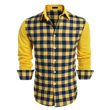 ZOGAA 2020 Rudens Modes Vīriešu Pleds Dizaina Ikdienas Krekls Vīriešiem Kleita ar garām Piedurknēm Krekli Pogu uz Leju, Streetwear Ikdienas Krekls
