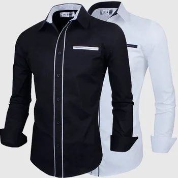ZOGAA Baltu Vīriešu Kreklu apdruka Casual Slim Fit ar garām Piedurknēm Vīriešu Krekli Vienkārša Dizaina, Modes Vasaras Lakrosa Vīriešu Tops 2020