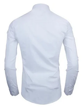 ZOGAA Baltu Vīriešu Kreklu apdruka Casual Slim Fit ar garām Piedurknēm Vīriešu Krekli Vienkārša Dizaina, Modes Vasaras Lakrosa Vīriešu Tops 2020