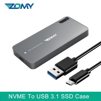 Zomy M. 2 NVMe USB 3.1 Cietvielu Valsts Būra Cieto Disku Kastes SSD Gadījumā Tips-C Interfeiss 10Gbps Par 2230/2242/2260/2280