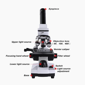 Zoom 2000x rupjas Mikro abjustment koaksiālie HD Bioloģisko Mikroskopu elektronisko okulāru, monokulāri Studentu Lab izglītības LED USB