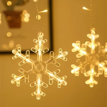 Zvaigzne Sniegpārslas LED Gaismas Ziemassvētku Vainags Led Aizkaru Lampas Priecīgus Ziemassvētku rotājums Mājās 