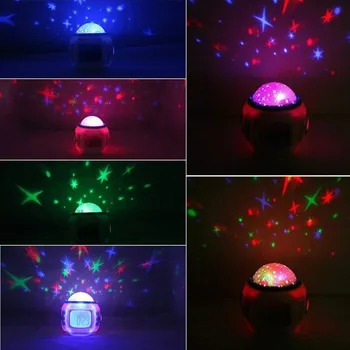 Zvaigžņotā Debess Mūzikas Pulkstenis Projektoru Elektronisko Kalendāru krāsaināku Radošo Multi-funkciju, LED Noctilucent Gaismas-up Rotaļlieta Dāvana