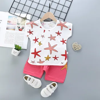ZWY218 Jauno Vasaras Cēloņu Īss Tērps Toddler Zēnu Apģērba Komplekts Bērniem, Meitenēm, Iespiests Uzvalks T-krekls+Bikses 2gab Tērpiem Karstā 2-10 Gadiem