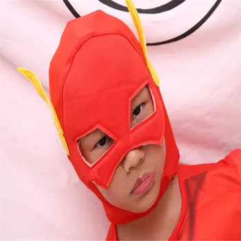 Zēna Deluxe Flash Tērpu, Masku, Bērniem, Fantasy Komiksi Filmu Karnevāla Puse Halloween Flash Cosplay Kostīmi