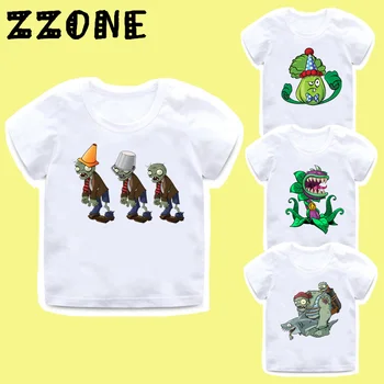 Zēni Meitenes Augi Vs Zombies Karikatūra Izdrukāt T krekls Bērniem Smieklīgi Drēbes Bērniem Vasarā Īsām Piedurknēm Topi Bērnu T-krekls,HKP3037