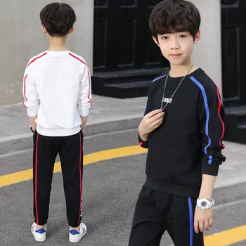 Zēnu Drēbes Gadījuma Bērniem Tracksuit garām Piedurknēm T krekls+Bikses Sporta Tērps Bērniem, Pusaudžiem Formas tērpu Pavasara Rudens Zēnu Apģērbi